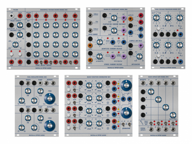Los seis módulos Eurorack 200 Series